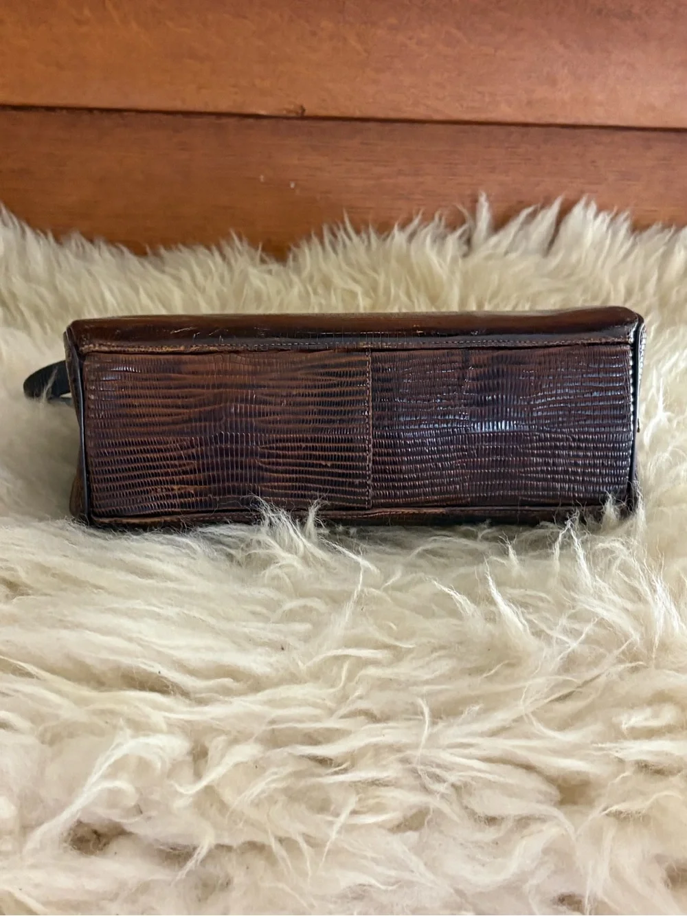 Vintage 50’s Authentic Tegu Lizard Skin Satchel Bag